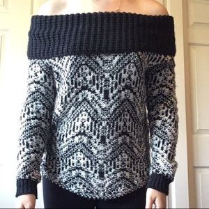 Off the shoulder/cowl neck wool sweater